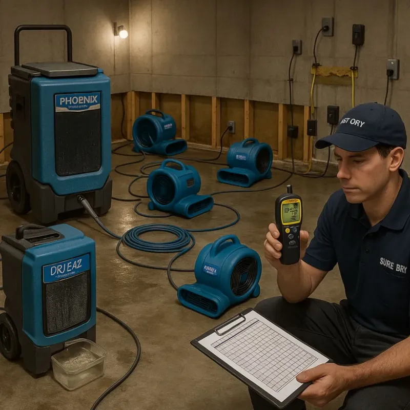 Structural Drying and Dehumidification process in Sea Bright, NJ